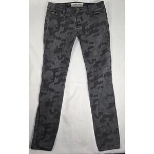Etienne Marcel Gray Camo‎ Skinny Jeans Women W28 L27 Low Rise Stretch Denim